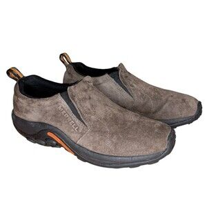 Merrell Men’s Slip On Shoes Size 10.5 Gunsmoke Leather Jungle Moc Brown Suede